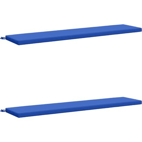 Coussins de banc 2 pièces SOEST 100 % polyester Bleu royal vidaXL