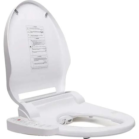 Asiento de inodoro con bidé, secado con aire caliente, boquilla autolimpiante, redondo, blanco, enchufe europeo. (1/2)
