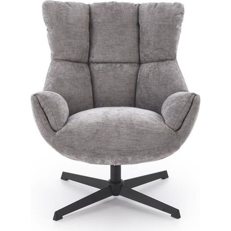 Fauteuil design pivotant gris en tissu Marx (1/5)