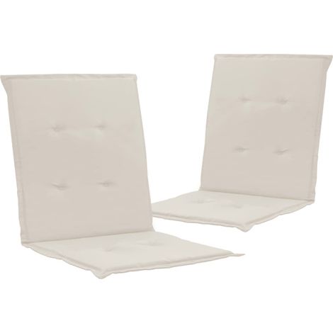 set 2 cuscini per sedia da giardino 100% poliestere crema 100 x 50 x 3 cm DEC021680