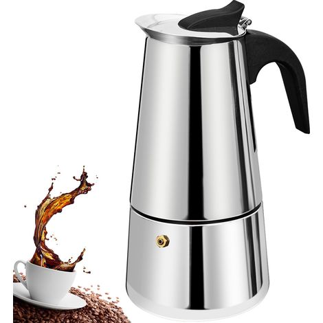4 Tasse Stovetop Espresso Maker Percolateur de Café Italien Capable de Mocha Machine à Café Classique pour Maison et Camping 200ml 6.6oz (1/5)