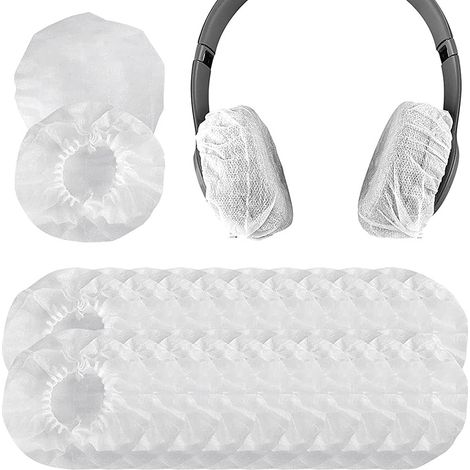 100 Housses Oreillettes,Tissu Non Tissé,Protection Hygiénique,Coussinets Extensibles,Bureau École Hôpital (1/5)