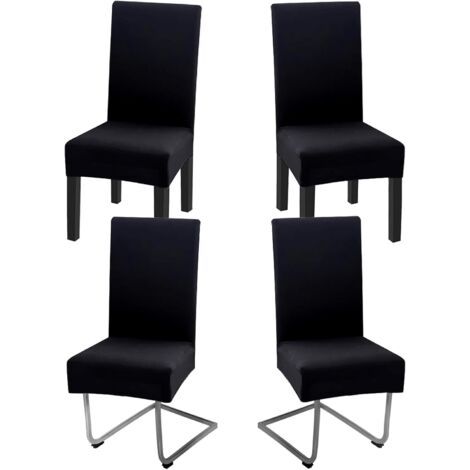 Lot de 4 housses de chaise extensibles, universelles, amovibles, lavables, modernes et durables, pour la maison, l'hôtel, le restaurant, les fêtes, les banquets et la décoration de la cuisine
