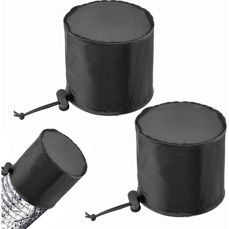 Lot de 2 cache de ventilation filtre anti-poussière pour conduit de chambre de culture, 8 pouces avec bande élastique, tissu anti noir (1/5)