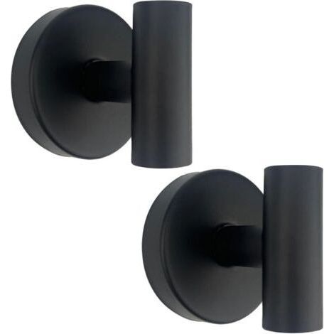 Suction Cup Towel Hook, Waterproof Stainless Steel Hook, Suitable for Bedroom, Bathroom, Kitchen, Office (2pcs, Matte Black) (1/4)