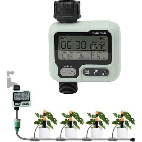 Programmierbare manuelle/automatische Bewässerungszeitschaltuhr HCT-322, Batterie nicht enthalten (1/4)