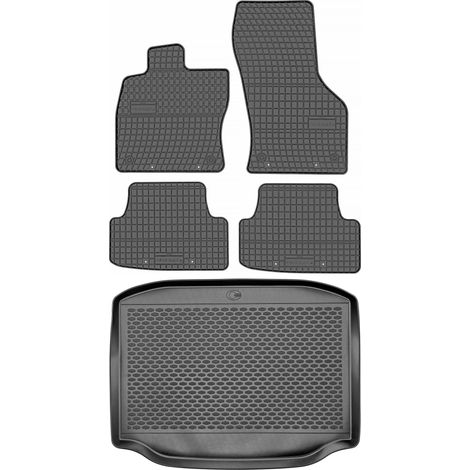 Ensemble de tapis de sol en caoutchouc pour Seat Leon III Hatchback (2012-2019) + tapis de coffre (1/5)