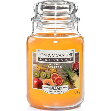 Yankee Candle Duftkerze Großes Glas Exotic Fruits 538 g, orange Duft Kerze