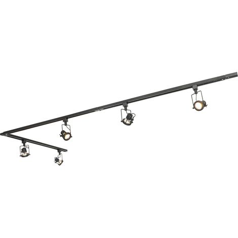 QAZQA Faretto suplux - Industriale - Alluminio,Acciaio,Plastico - Nero - Oblungo GU10 Max. 5 x 4.8 Watt