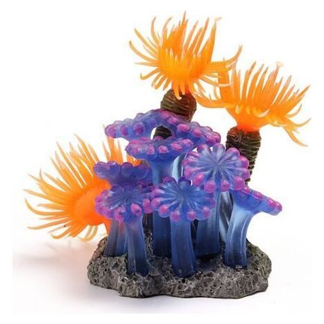 Décor fantaisie pour aquarium Corail Artificiel, Anémone Lumineuse de mer de Corail de Silicone de Plante de Simulation pour la décoration de réservoir de Poissons Ornements d'aquariumDécor (1/5)