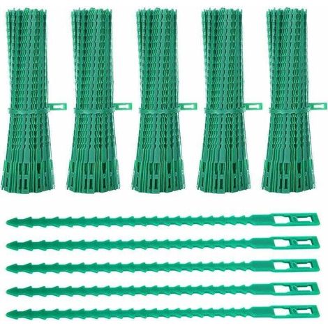 Packung mit 500 Pflanzenbindern, 17 cm, verstellbar, flexibel, aus Kunststoff, zur Pflanzenstützung. (1/4)