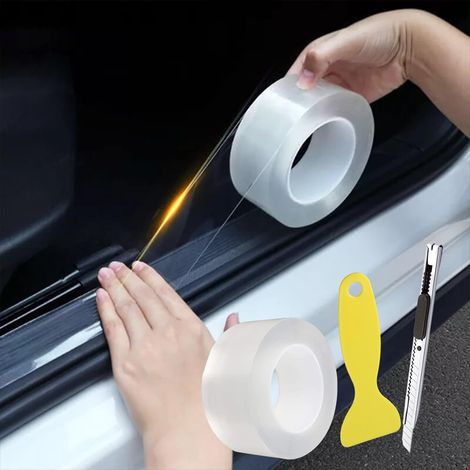 Film de protection de peinture transparent - 7 cm x 10 m - Film de protection de peinture de voiture - Film de protection autocollant pour voiture, vélo, moto, meubles (1/5)
