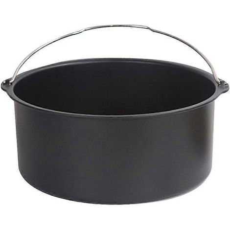 Stück Kuchenkorb Airfryer Zubehör Backwerkzeug Küchengerät für Kuchenform Dessert (Schwarz 7 Zoll)-17.717.7 CM-Black (1/4)