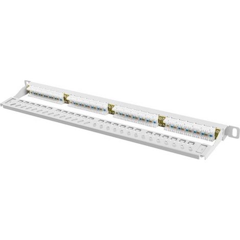 LANBERG Patch Panel 24 Port 0.5U, Kat. 6, Grau (1/3)