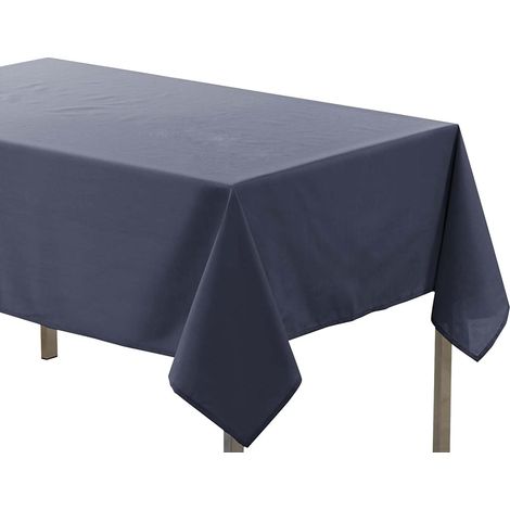 1 Nappe Rectangle, Polyester Uni 140x250 cm, Couleur Beton, Pour Salle A Manger