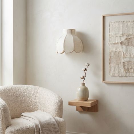 Aplique de Pared con Pantalla Blanca y Beige  Serie NALA (1/5)