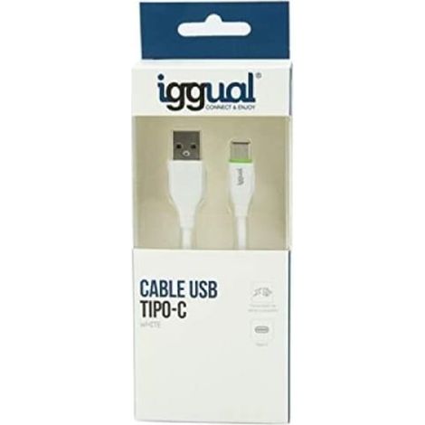 iggual cable USB-A/USB-C 100 cm blanco