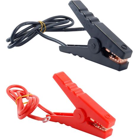 Lot de 2 câbles électriques pour clôture électrique, compatibles avec l'énergie solaire, robustes, durables, avec pinces crocodiles, connecteurs de clôture pratiques de 90 cm (1/5)