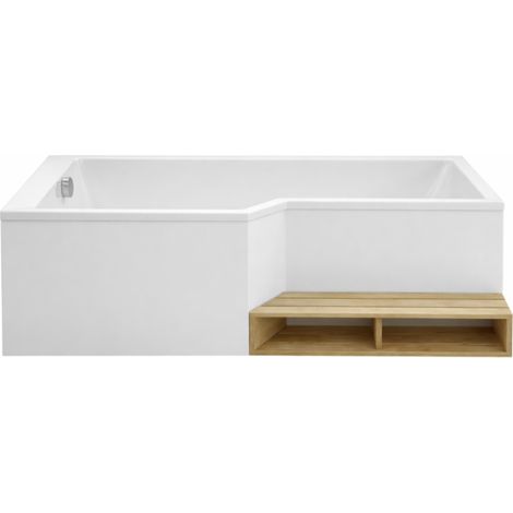 Pack baignoire bain douche 180 X 90 version gauche JACOB DELAFON Neo + tablier de baignoire installation en niche