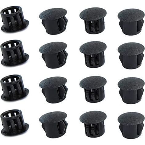 Round plastic plugs (black, 8mm), 20 pieces, furniture hole covers, plastic hole covers, drilling plugs for furniture hole locks (1/5)