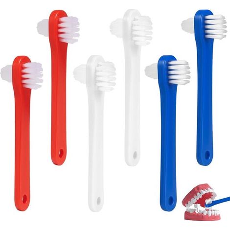 Lot de 6 brosses à prothèses dentaires – Double face – Portables – Soins dentaires – Hygiène et entretien – Économique (1/5)