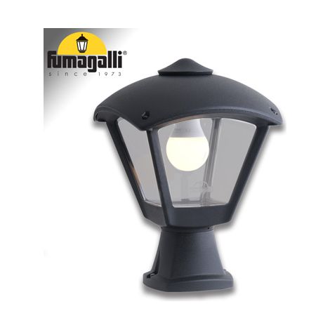 Lampione dario 1xe27 ip55 l.24xw.24xh.24xh.35cm resina nera