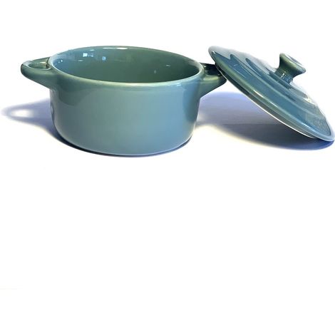 Lot de 3 mini cocottes grises double poignée avec couvercle Hobby Cook