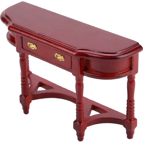 Table ronde miniature 1:12 pour maison de poupée, meuble en bois mini bureau, décoration cadeau enfant (1/5)