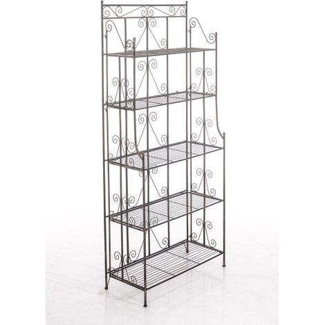 Scaffale autoportante con 5 livelli di stoccaggio balcone terrazzo soggiorno pieghevole in metallo bronzo 100003969