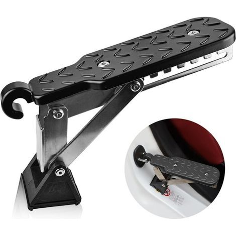 Marchepied pliable pour porte de voiture avec coussin antidérapant, universel pour toit de véhicule SUV, camping-car et véhicule avec crochet de porte en U, charge maximale 250 kg (1/5)