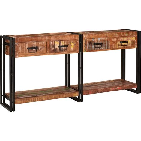 Konsolen-Tische mit Regal 2 pcs Mehrfarbig 161 x 33 x 75 cm