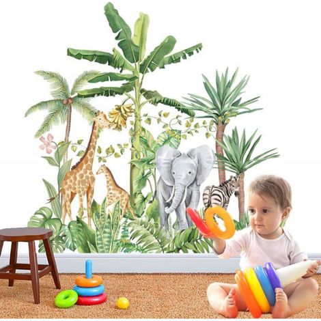1 Sticker mural, Animaux, Forêt, PVC, 30x90 cm, Décoration chambre enfant (1/4)