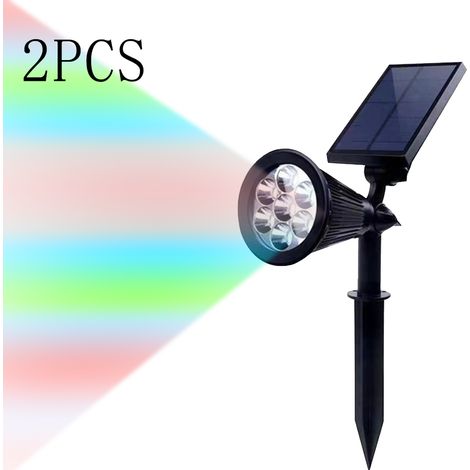 Lampes solaires d'extérieur, appliques murales pour jardin et allée, lot de 2, multicolores (1/4)