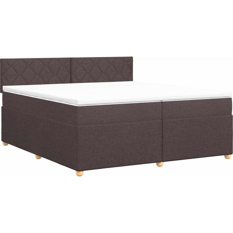 Maison Exclusive - Letto box spring con materasso Marrone Scuro 200 x 200 cm (1/5)