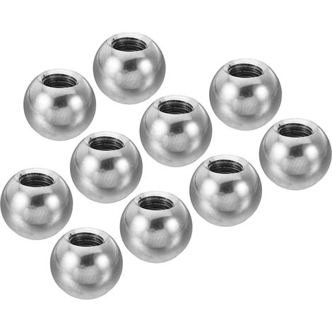 Écrous Bouton, 10 Paquets M5 Femelle Filetage 10mm OD 304 Inox Acier Rond Bille Vis Capuchon Couvercle Pour Luminaire Meuble DIY ornementation, Argent (1/5)