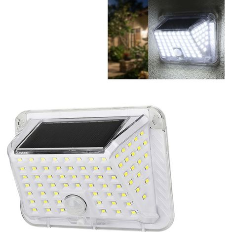 Applique solaire 90LEDs, éclairage extérieur à capteur de corps, 3 modes d'éclairage / contrôle sensible de la lumière / étanche (1/5)