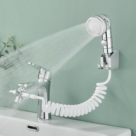 Ensemble de douchette pour lavabo, pommeau de douche à main pour robinet de salle de bain, trois modes de jet, peut être utilisé pour le shampoing, le lavabo, etc. (1/5)