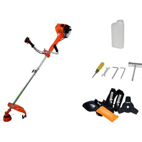 Varan Motors – Débroussailleuse thermique 52 cc 3CV TTBC5202015 – Moteur 2 temps avec démarrage facile – Système anti-vibrations – Lame 3 dents incluse (1/5)