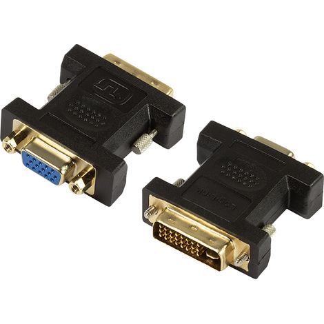 Adaptador DVI a VGA Full HD 1080p 60Hz Logilink VGA-DVI Adapter Negro (1/5)