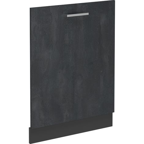 Façade de lave-vaisselle R-Line, Béton noir, 60cm sans PT, Vicco