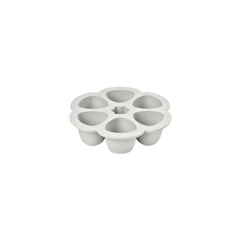 Contenitori multiporzione in silicone di alta qualità, resistenti al calore estremo, adatti al forno e al microonde, 6 scomparti indipendenti, coperchio ermetico, Made in Italy, 6 x 150 ml, grigio - C