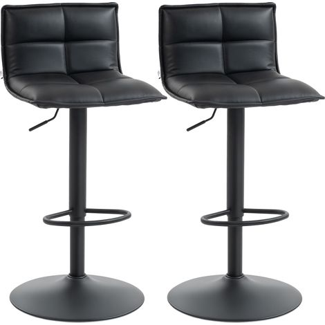 Set aus 2 verstellbaren Barhockern, Drehstühlen, schwarz, 44 x 45 x 85–106 cm