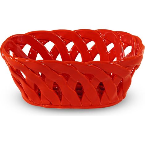 WD LifeStyle Cestino Centrotavola in Stoneware Rosso