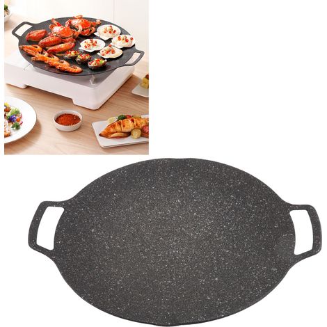Tabla de parrilla universal de 30 cm fabricada en aluminio coreano, sartén para teppanyaki, apta para uso en interiores y exteriores, camping, con revestimiento antiadherente. (1/5)