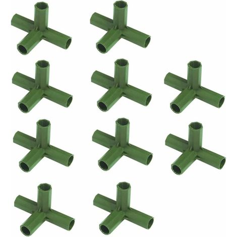 Connecteur de Cadre de Serre, Serre Cadre Meubles Connecteurs, 10 Accessoires de Connexion de Cadre de Jardin Support Stable de 16 mm pour Cadre de Serre (Angle Droit à 4 Voies) (1/5)