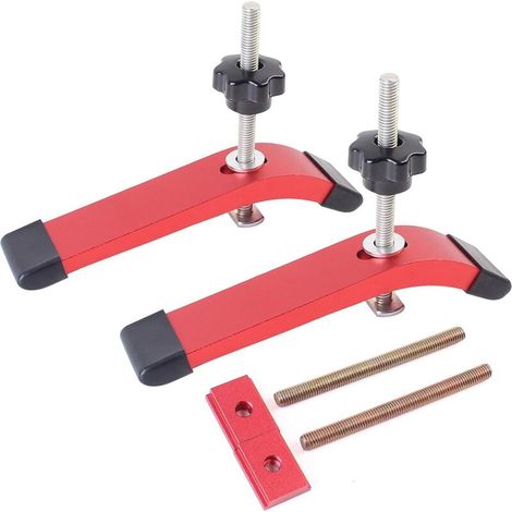 Serre-joint en aluminium pour rail en T avec boulons en T et curseur, 16 cm (L) x 3,3 cm (l), serrage rapide pour le travail du bois
