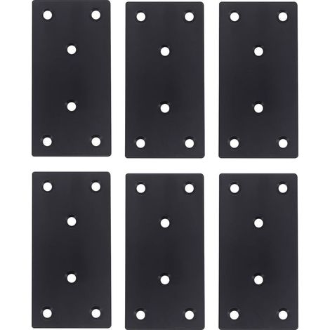 GDHZS-  Plaques de Jonction, 6 Pièces de Métal pour la Réparation de Bois de Construction pour Les Plaques de Réparation, Les Panneaux de Fenêtres et Les Supports de Meubles (100x50x2mm) (1/5)