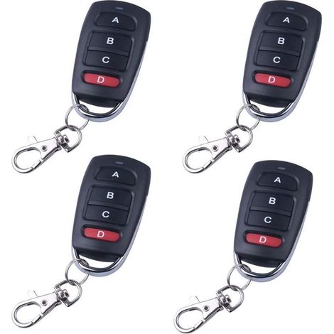 Télécommande de porte de garage universelle 4 pièces avec boucle de suspension, télécommande de porte de garage universelle télécommande de porte universelle (1/3)