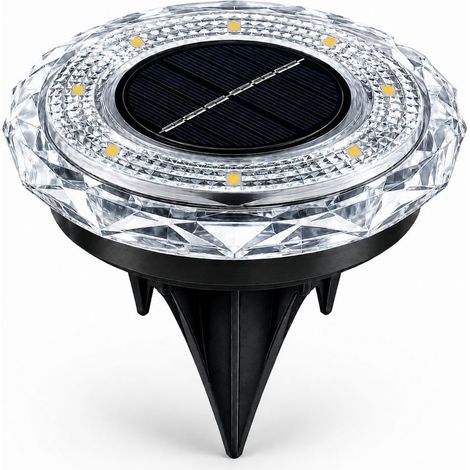 Lot 8 Lampes Solaires Sol Extérieur 8 LED SMD Blanches Jardin Terrasse Allée (1/4)