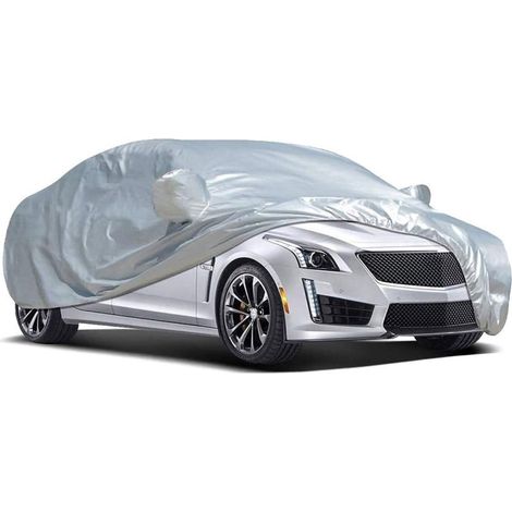 Housse de voiture anti-poussière, étanche, résistante aux intempéries, Protection solaire UV, pliable, argent, universelle, pour berlines M